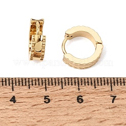 201 ステンレススチールフープピアス  304ステンレスピン付き  PVD真空メッキ  ゴールドカラー  13x4mm&nbsp;SA-CBA4A0D-04G