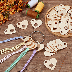 80Pcs Wood Craft Supplies with 1Pcs Iron Loose Leaf Book Binder Hinged Rings&nbsp;AJEW-BC0007-47C