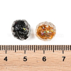 槌で叩いた手作りの箔ガラスビーズ  オナガザル  ミックスカラー  10x9~10mm  穴：1.4mm&nbsp;FOIL-T009-03