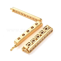 Brass Micro Pave Clear Cubic Zirconia Twister Clasps&nbsp;KK-K422-16G