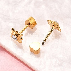 Ion Plating(IP) 304 Stainless Steel Stud Earrings&nbsp;EJEW-A118-16G-02
