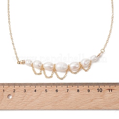 Natural Cultured Freshwater Pearl Rice Graduated Beaded Necklaces with 304 Stainless Steel Cable Chains&nbsp;NJEW-TA00226
