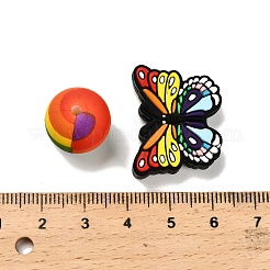 25Pcs Butterfly & Round Silicone Focal Beads&nbsp;SIL-L005-02F