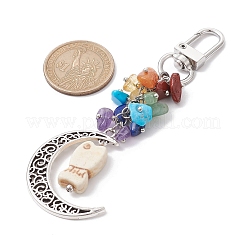 Alloy Hollow Moon Pendant Decorations&nbsp;HJEW-JM01613-02