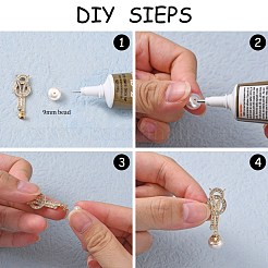 Brass Micro Pave Clear Cubic Zirconia Screw Eye Peg Bails Links Connectors&nbsp;KK-T062-89G-NF
