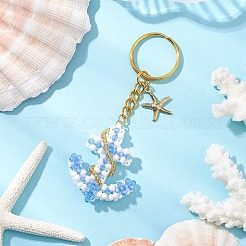 Iron Glass Seedbead Keychain&nbsp;KEYC-MZ00034-02