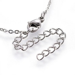 304ステンレススチールスタッドピアス＆ペンダントネックレスジュエリーセット  リング  ミックスカラー  17.7インチ（45cm）  15x2.5mm  ピン：0.7mm&nbsp;SJEW-L136-10