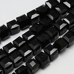 Faceted Cube Shaped Crystal Glass Beads Strands&nbsp;X-GLAA-F008-F02