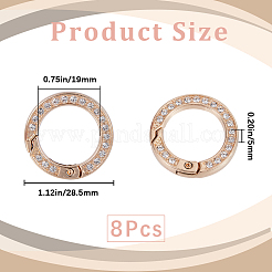 8pcs Alloy Crystal Rhinestone Spring Gate Rings&nbsp;FIND-GF0007-69A-KCG
