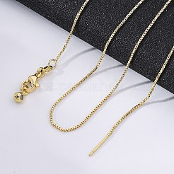 真鍮ベネチアンチェーン  ベネチアンチェーンネックレス  カニカンとスライダービーズ付き  長持ちメッキ  18KGP本金メッキ  17.71インチ（45cm）  0.8mm&nbsp;LS-NJEW-E151-04G