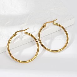 PVD Vacuum Plating 201 Stainless Steel Hoop Earrings for Women&nbsp;EJEW-G260-02A-G