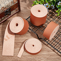 2m フラットマイクロファイバーイミテーションレザーコード  衣服の装飾用  キャメル  25mm  約2.19ヤード（2m）/ロール&nbsp;FIND-WH0420-75B-04