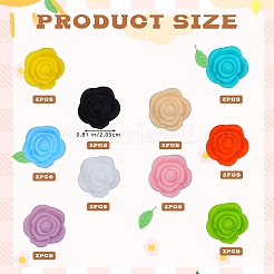 20Pcs 10 Colors Rose Silicone Beads&nbsp;SIL-SZ0001-62