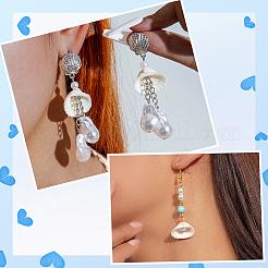天然淡水シェルビーズ 120 個  シェル形状  貝殻色  18~24x22~32x8~10mm  穴：1.2mm&nbsp;BSHE-PA0001-04