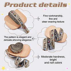 ポリエステル刺繍リボン  布ドレス縫製アクセサリー  ブラック  1-1/8インチ（30mm）&nbsp;OCOR-WH0101-160B
