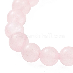 天然ローズクォーツと合金の仏頭ビーズストレッチブレスレット  内径：2-1/8インチ（5.4~5.6cm）&nbsp;BJEW-JB09420-03