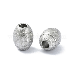 変色しにくい316サージカルステンレススチールビーズ  テクスチャ  星と楕円  ステンレス鋼色  10x8mm  穴：3mm&nbsp;STAS-H191-05A-P