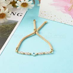 Adjustable Cubic Zirconia Beads Nylon Thread Slider Bracelets&nbsp;BJEW-JB06366