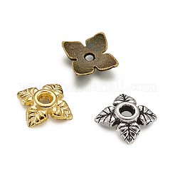 合金チベット風ビーズキャップ  4花びら  花  ミックスカラー  6x6x2mm  穴：1mm  210個/セット&nbsp;TIBEB-TA0001-09