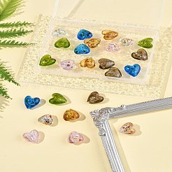 24Pcs 6 Colors Handmade Lampwork Silver Foil Glass Beads&nbsp;FOIL-FS0001-01