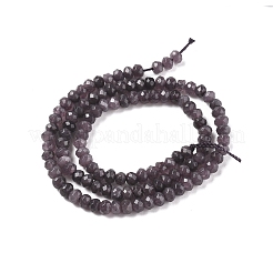 染め天然マレーシアジェイド翡翠ロンデルビーズ連売り  多面カット  ロージーブラウン  4x2~3mm  穴：1mm  約110~115個/連  14インチ&nbsp;G-E316-2x4mm-49