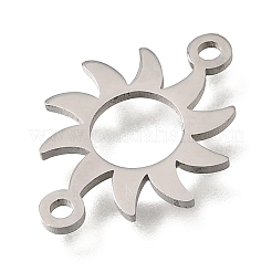 304ステンレススチールコネクタチャーム  太陽リンク  ステンレス鋼色  19x14x1mm  穴：1.5mm&nbsp;SA-CBACDAB-02P