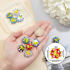 12Pcs 6 Colors Handmade Lampwork Beads&nbsp;LAMP-OC0001-28