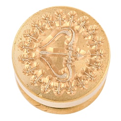 Golden Tone Round Wax Seal Brass Stamp Heads&nbsp;AJEW-S087-02G-06