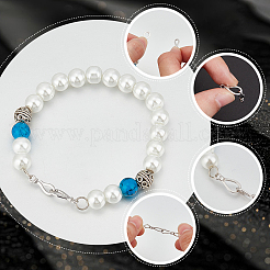 スターリングシルバーのフック留め具2個925セット  プラチナ  12.5x5x2mm  穴：1.8mm&nbsp;STER-BBC0007-98