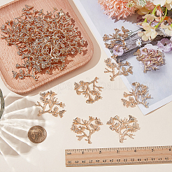 30個の合金カボション  花と枝  ライトゴールド  43x48mm&nbsp;FIND-WR0012-56