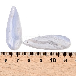 天然ブルーレースアゲート瑪瑙ペンダント  ティアドロップチャーム  39.5~40x13~13.5x4.5~5mm  穴：1.2mm&nbsp;G-K381-15B