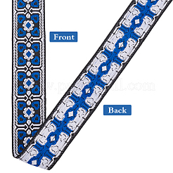 1 Roll Ethnic Style Polyester Jacquard Flower Ribbon&nbsp;OCOR-WH0086-95A