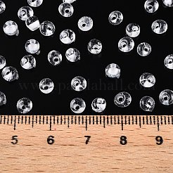 内側の色が透明なガラスシードビーズ6/0個  ティアドロップ  トップ掘削  ホワイト  4~4.5x4x3mm  穴：1~1.2mm  約4500個/ポンド&nbsp;SEED-T007-07B