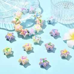 20Pcs 5 Colors Opaque Acrylic Beads&nbsp;ACRC-CJ0001-01