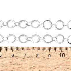 304 Stainless Steel 8MM Ring Link Chain Necklaces&nbsp;NJEW-P343-01B-P
