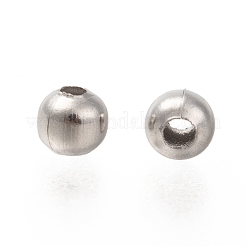変色しにくい丸型 316 サージカルステンレス スペーサービーズ  ステンレス鋼色  3mm  穴：1mm&nbsp;X-STAS-N032-02-3mm