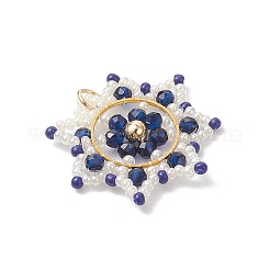 Glass Seed Beaded Snowflake Pendants&nbsp;PALLOY-MZ00953-03