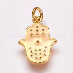 Brass Micro Pave Cubic Zirconia Pendants&nbsp;ZIRC-G099-39G