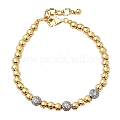 Round Brass Beads Bracelets for Women&nbsp;BJEW-K244-09G