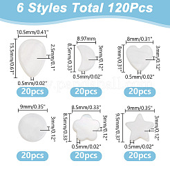 120 個 6 スタイルナチュラルシェルビーズ  混合図形  8~15.5x8~10.5x2.5~3mm  穴：0.5mm  20個/スタイル&nbsp;SHEL-AR0001-16