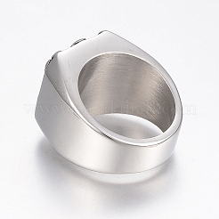 304ステンレススチール指輪  エナメル  ワイドバンドリング  アンティークシルバー  混合サイズ  17~22mm&nbsp;RJEW-G091-23-AS