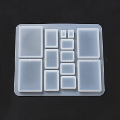 Diy シリコーン カボション金型  レジン型  UVレジン用  エポキシ樹脂ジュエリー作り  長方形の模様  150x125x8mm  内径：10~52x7~37mm&nbsp;DIY-G079-09H
