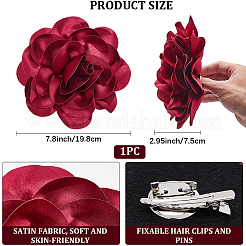 Flower Polyester Brooches&nbsp;JEWB-WH20008-04C