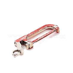 合金エナメルチャーム  鋸刃チャーム  プラチナ  30x8x2.5mm  穴：2mm&nbsp;ENAM-M055-28P