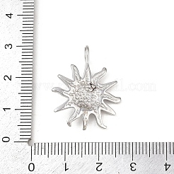 手磨き仕上げの304ステンレススチール製ペンダント  太陽のチャーム  ステンレス鋼色  27x21x3.5mm  穴：4x2.5mm&nbsp;STAS-Z171-02P