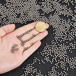 ステンレススチールビーズ  穴がない  ラウンド  銀  2mm  約12222個/440g  440 G /セッティング&nbsp;STAS-WH0017-063
