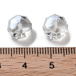 電気メッキガラスビーズ  パール光沢メッキ  多面カット  ロンデル  ライトグレー  10x6mm  穴：1.5mm&nbsp;EGLA-A043-03-PL03