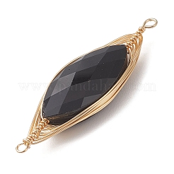Faceted Glass Horse Eye Links Connector Charms&nbsp;PALLOY-JF04803