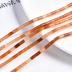 天然石レッドアベンチュリンビーズ連売り  コラム  5~6x3mm  穴：0.8mm  約62~63個/連  15.35~15.75インチ（39~40cm）&nbsp;G-S366-082