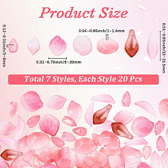 140Pcs 7 Styles Transparent Spray Painted Glass Charms&nbsp;GLAA-PA0001-29